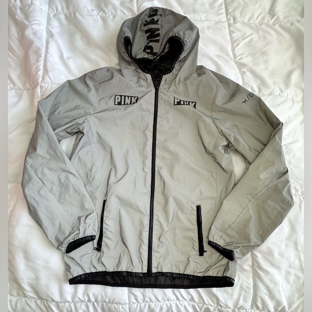 Vintage Y2K PINK Victoria's Secret Gray Hooded Jacket